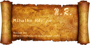 Mihalko Róza névjegykártya